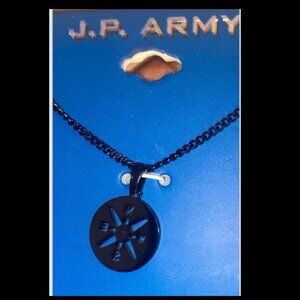 Stainless Steel Necklace J. P. Army 24 in. Men’s Black & Gun Metal Gray